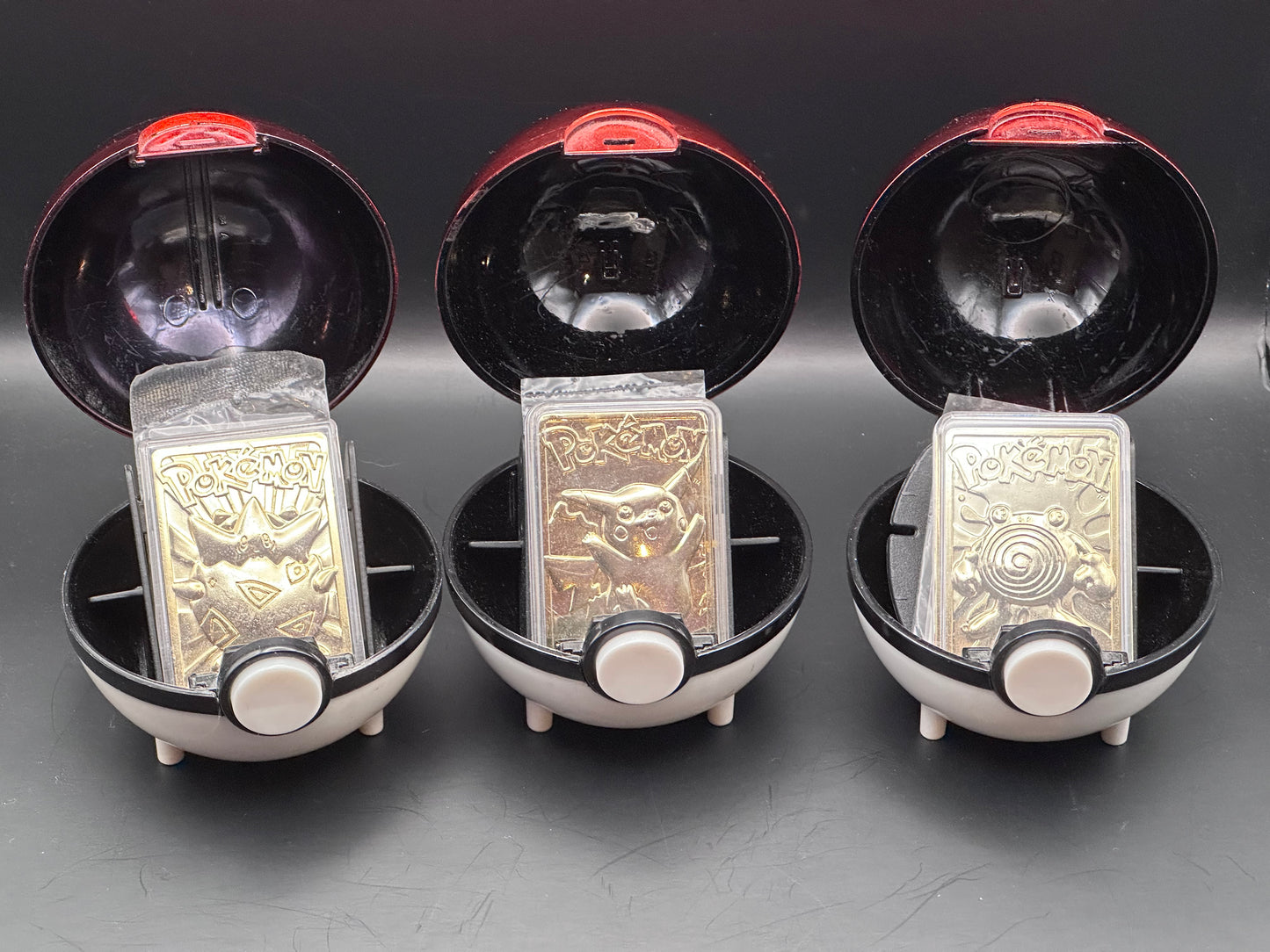 23k Gold-Plated cards with Pokeballs and certificates
