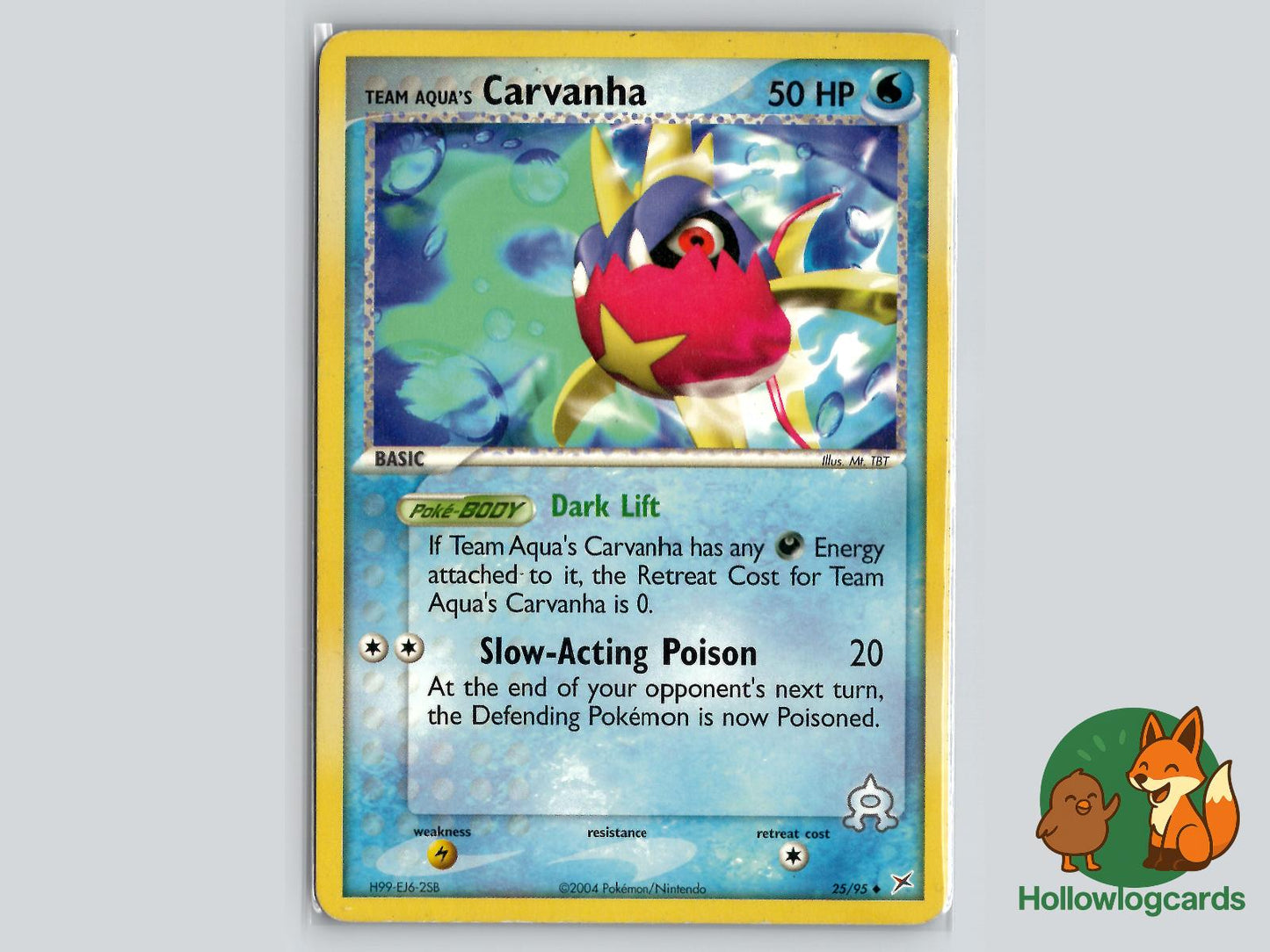 Team Aqua's Carvanha (25/95) - Team Magma vs Team Aqua Pokémon Card