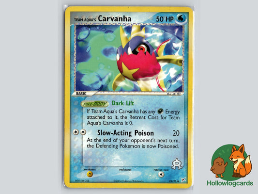 Team Aqua's Carvanha (25/95) - Team Magma vs Team Aqua Pokémon Card
