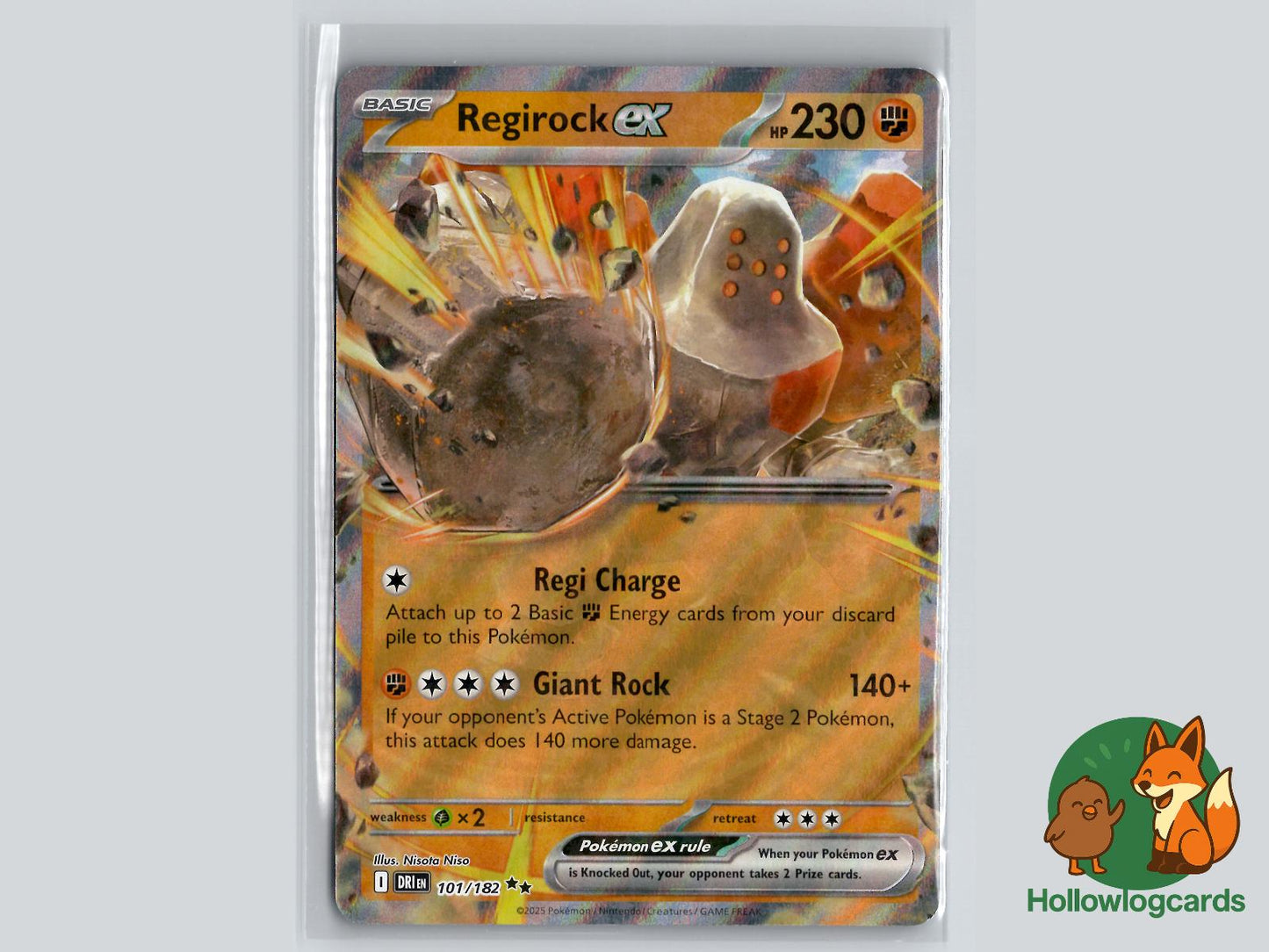 Regirock ex (101/182) - Destined Rivals Pokémon Card