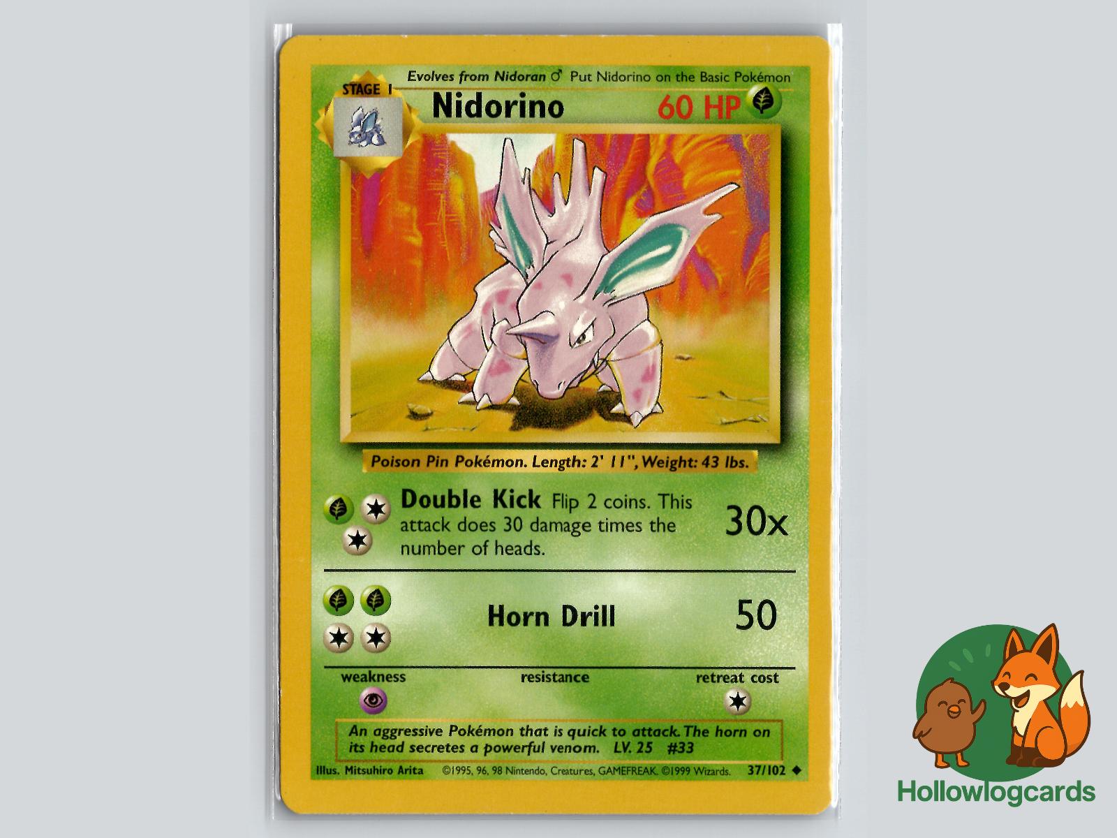 Nidorino (37/102) - Base Pokémon Card