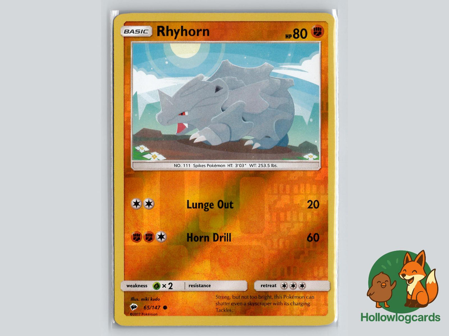 Rhyhorn (65/147) - Burning Shadows Pokémon Card