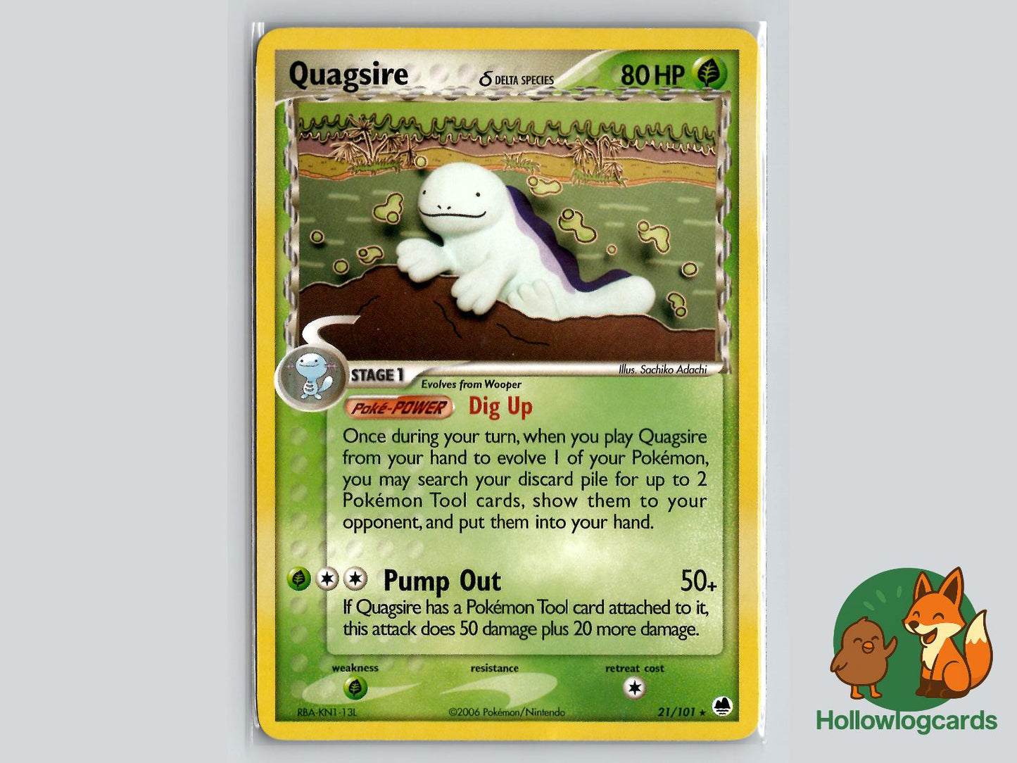 Quagsire (21/101) - Dragon Frontiers Pokémon Card