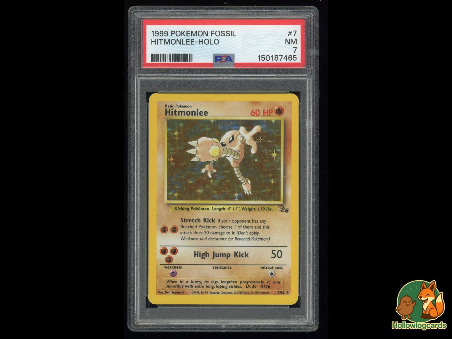 Graded Hitmonlee Holo (7/62) Pokémon Card