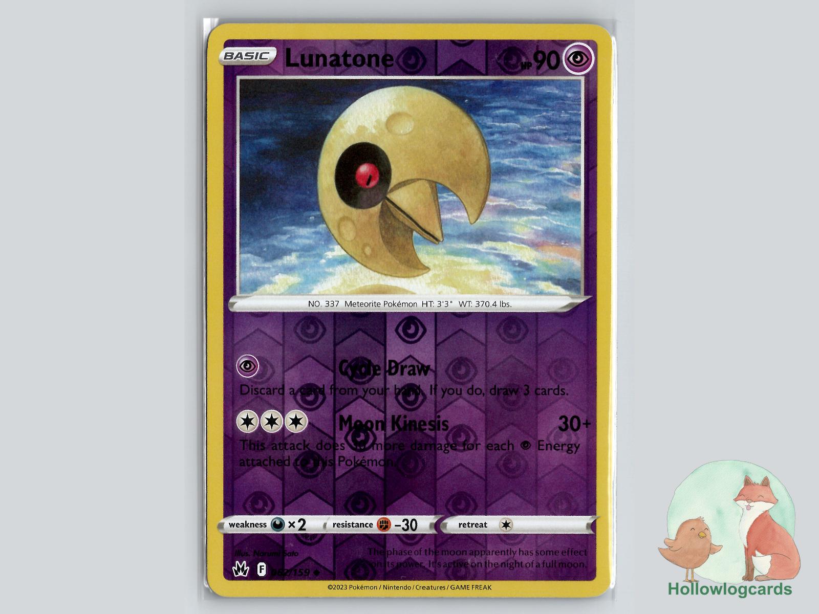 Lunatone (062/159) - Crown Zenith Pokémon Card
