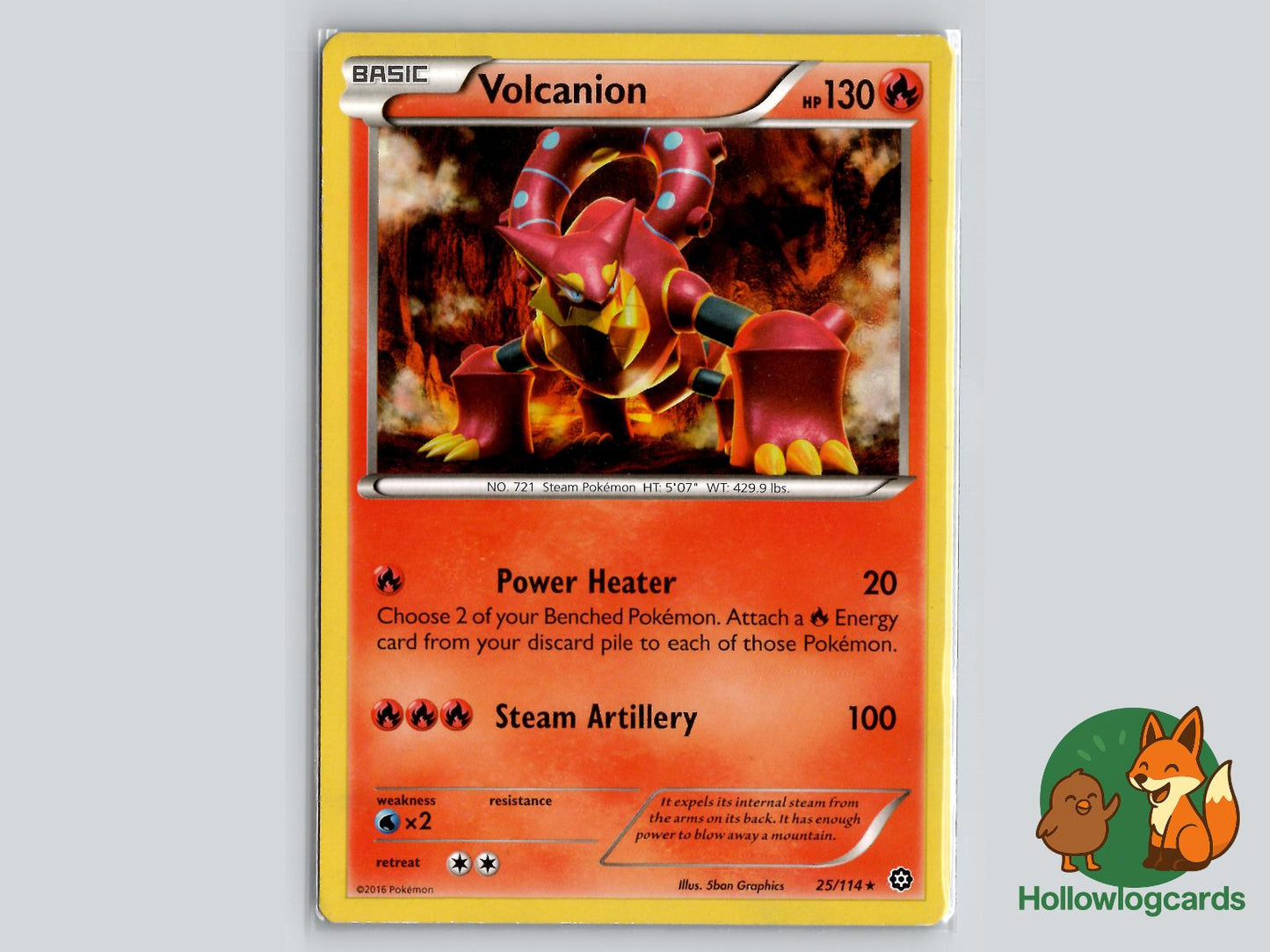 Volcanion (25/114) - Steam Siege Pokémon Card