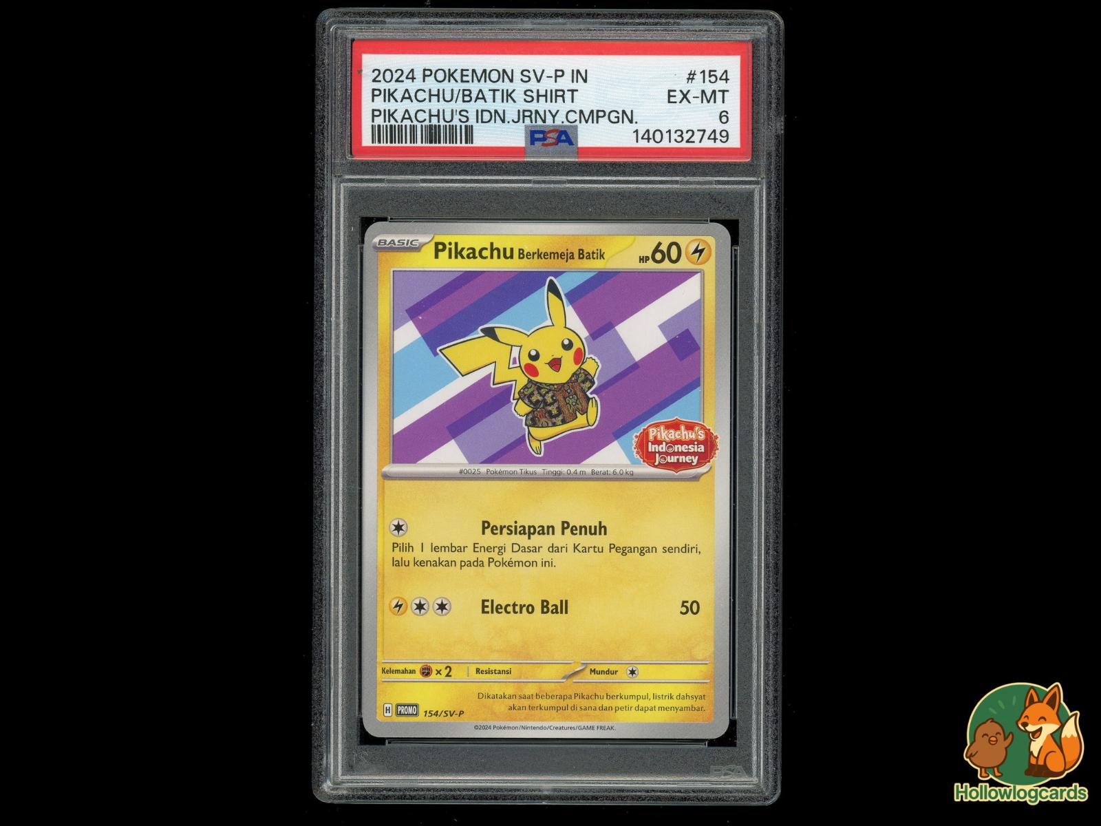 Graded Pikachu In Batik Shirt (154) Pokémon Card