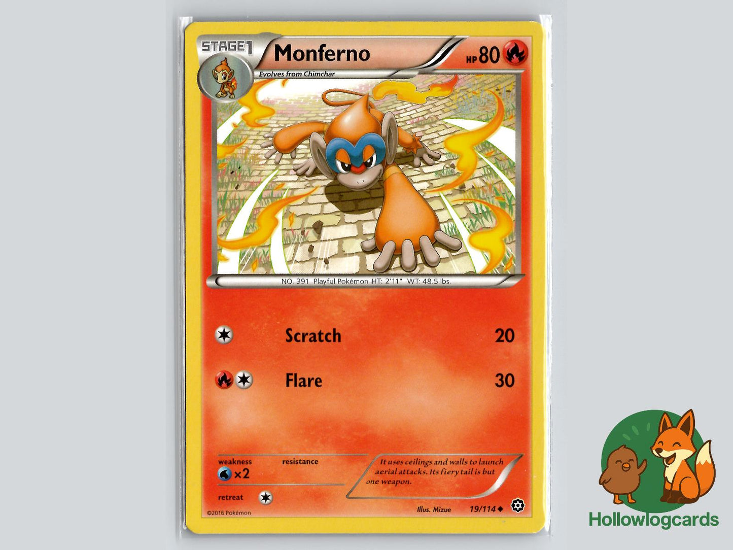 Monferno (19/114) - Steam Siege Pokémon Card