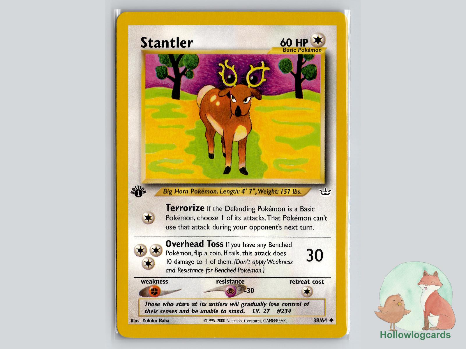 1st Edition Stantler (38/64) - Neo Revelation Pokémon Card