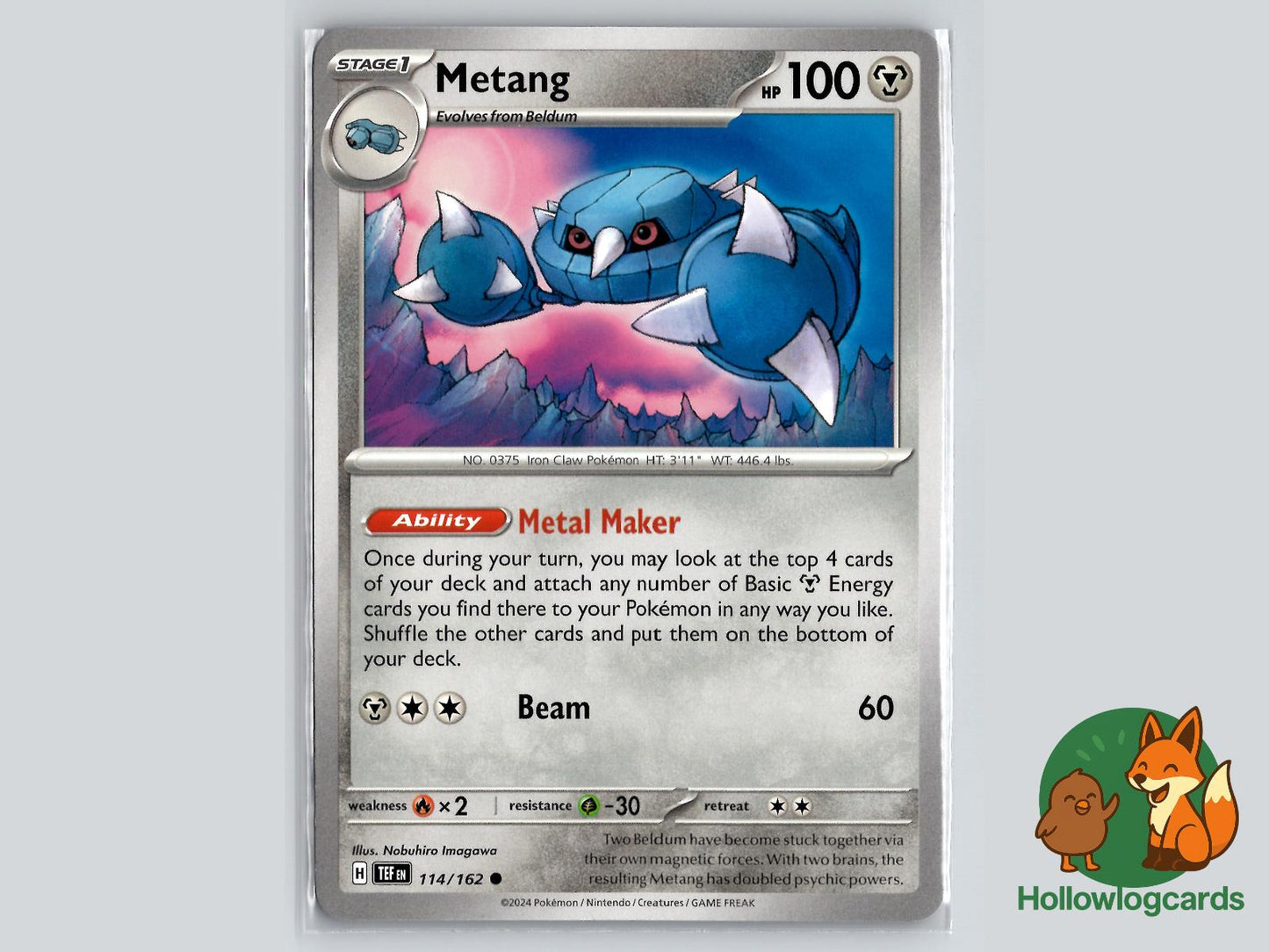 Metang (114/162) - Temporal Forces Pokémon Card