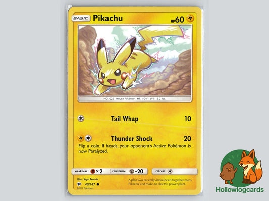 Pikachu (40/147) - Burning Shadows Pokémon Card