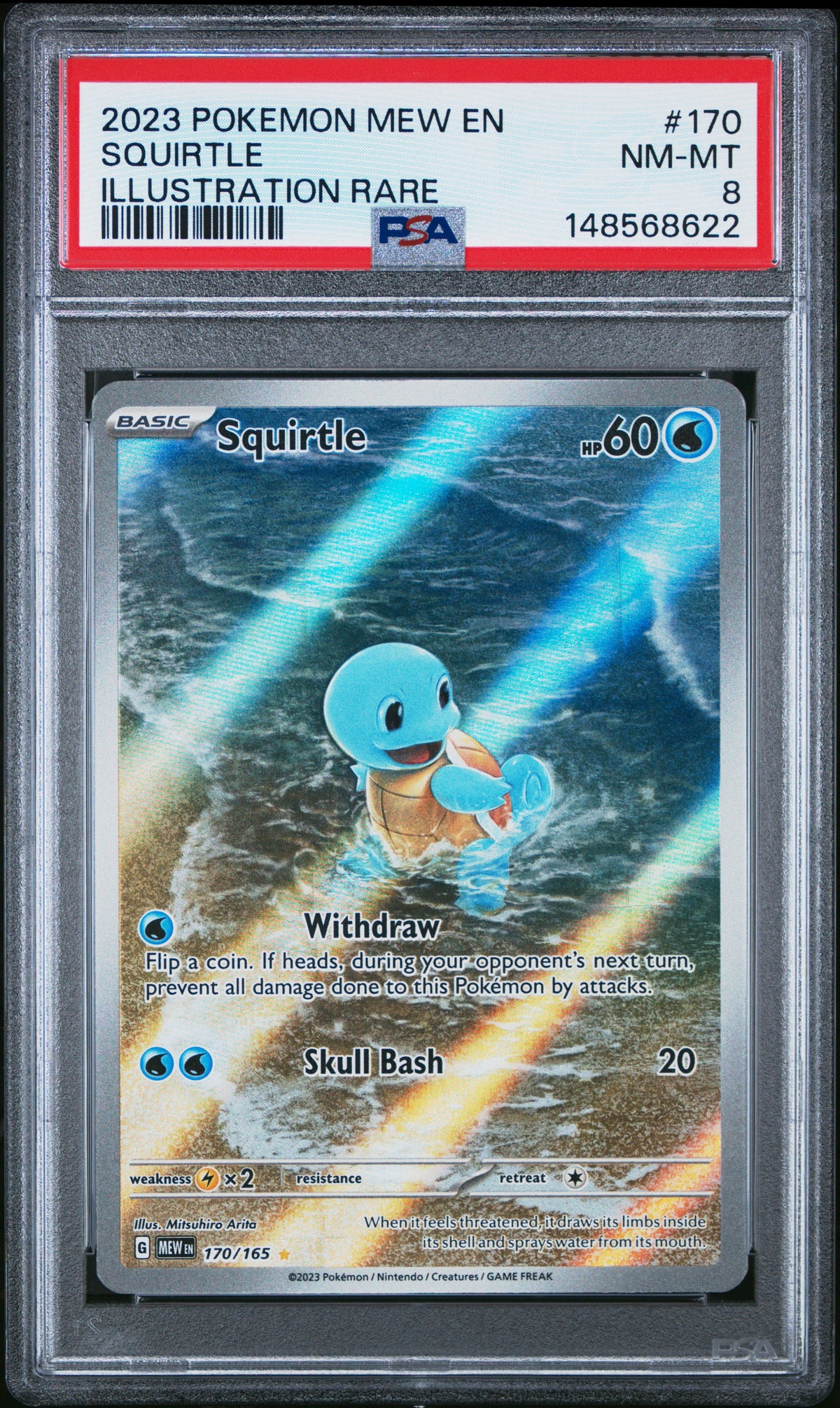 Graded Squirtle (170/165) Illustration Rare 151 - PSA Nm-Mt 8