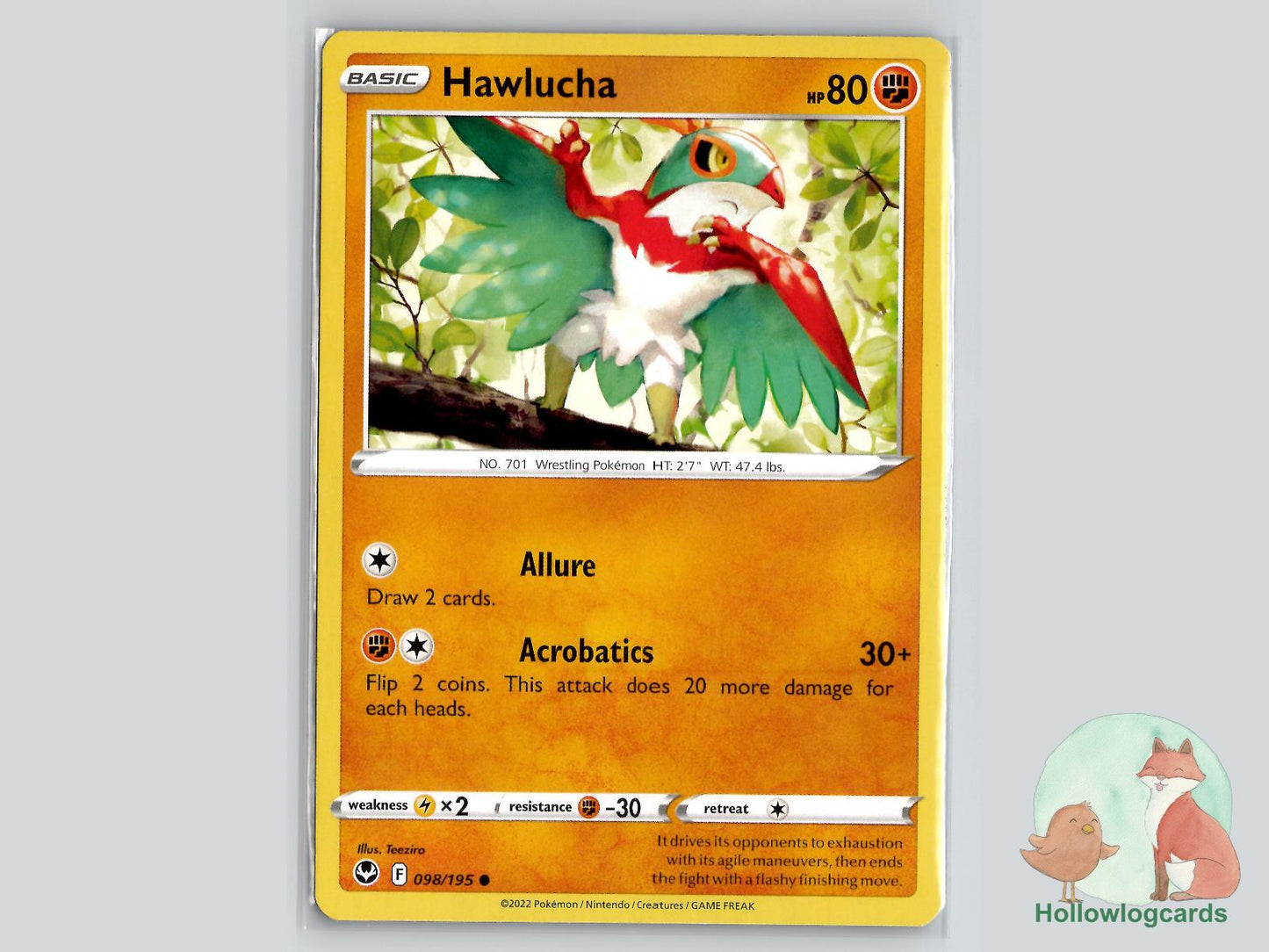 Hawlucha (098/195) - Silver Tempest Pokémon Card