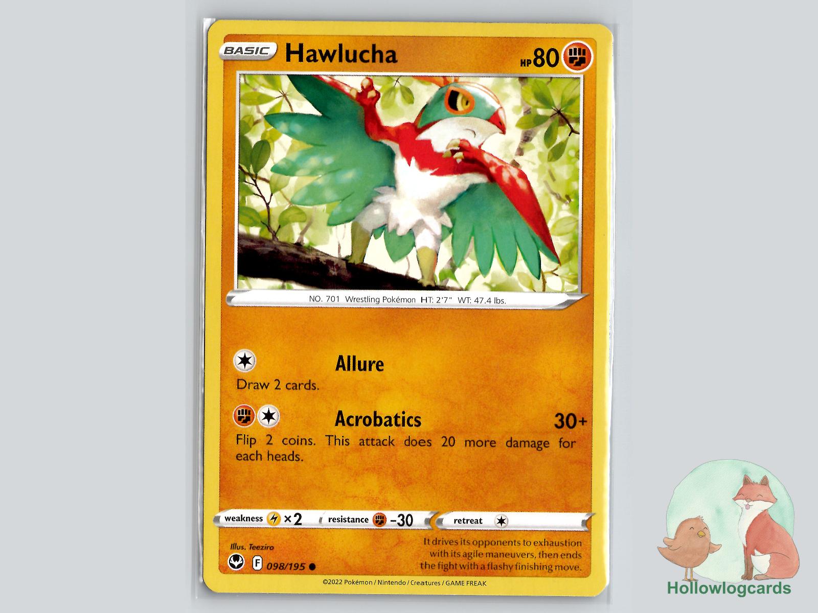 Hawlucha (098/195) - Silver Tempest Pokémon Card