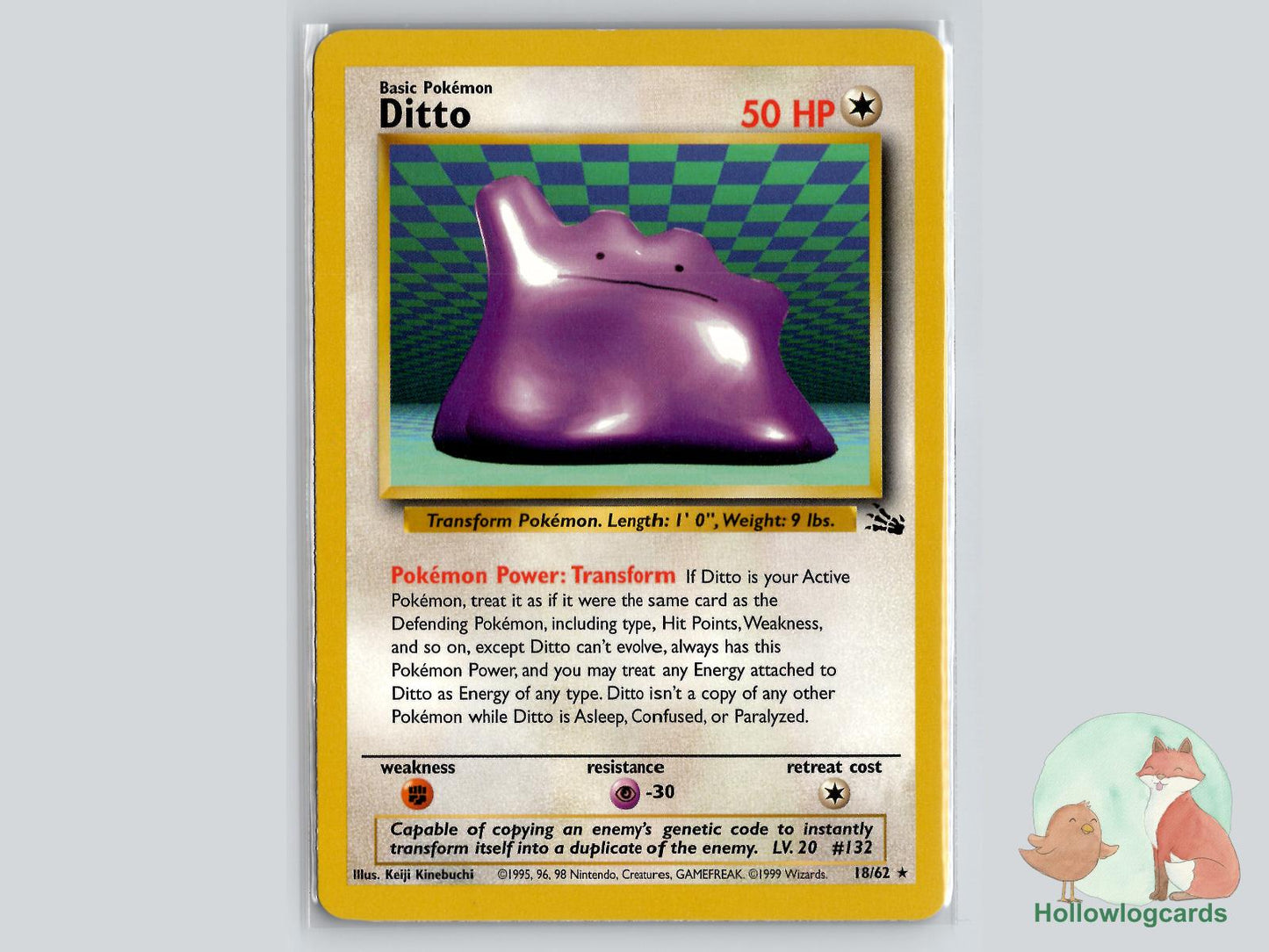 Ditto (18/62) - Fossil Pokémon Card