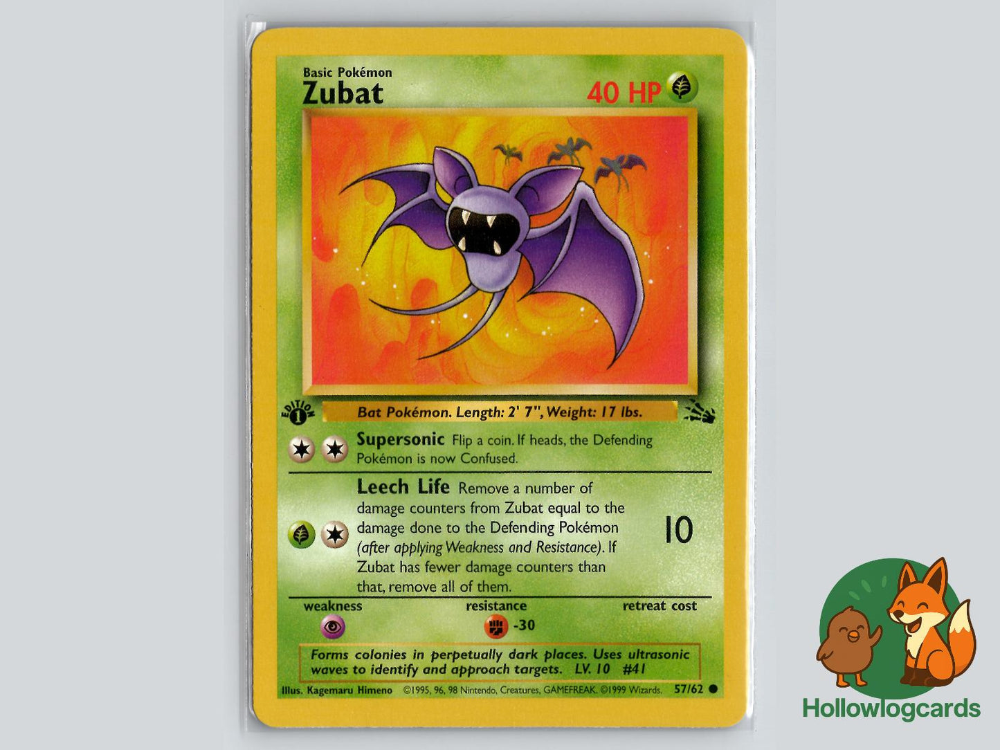 Zubat (57/62) - Fossil Pokémon Card