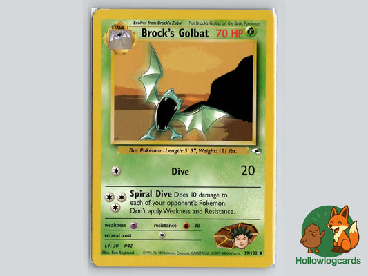 Brock's Golbat (39/132) - Gym Heroes Pokémon Card
