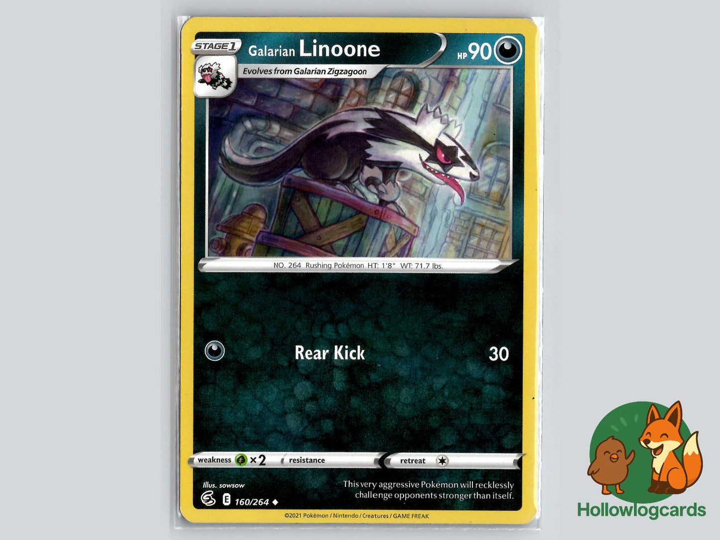 Galarian Linoone (160/264) - Fusion Strike Pokémon Card