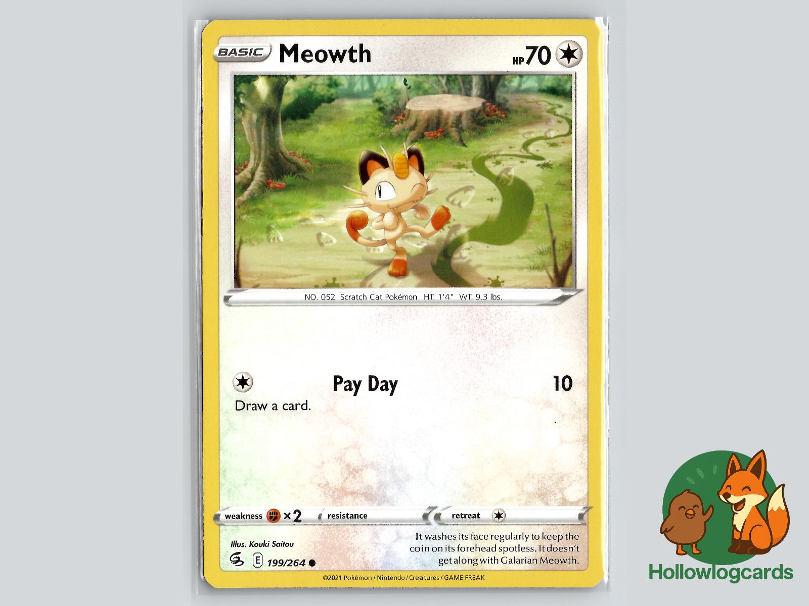 Meowth (199/264) - Fusion Strike Pokémon Card