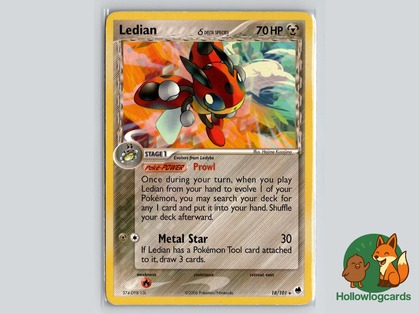 Ledian (18/101) - Dragon Frontiers Pokémon Card