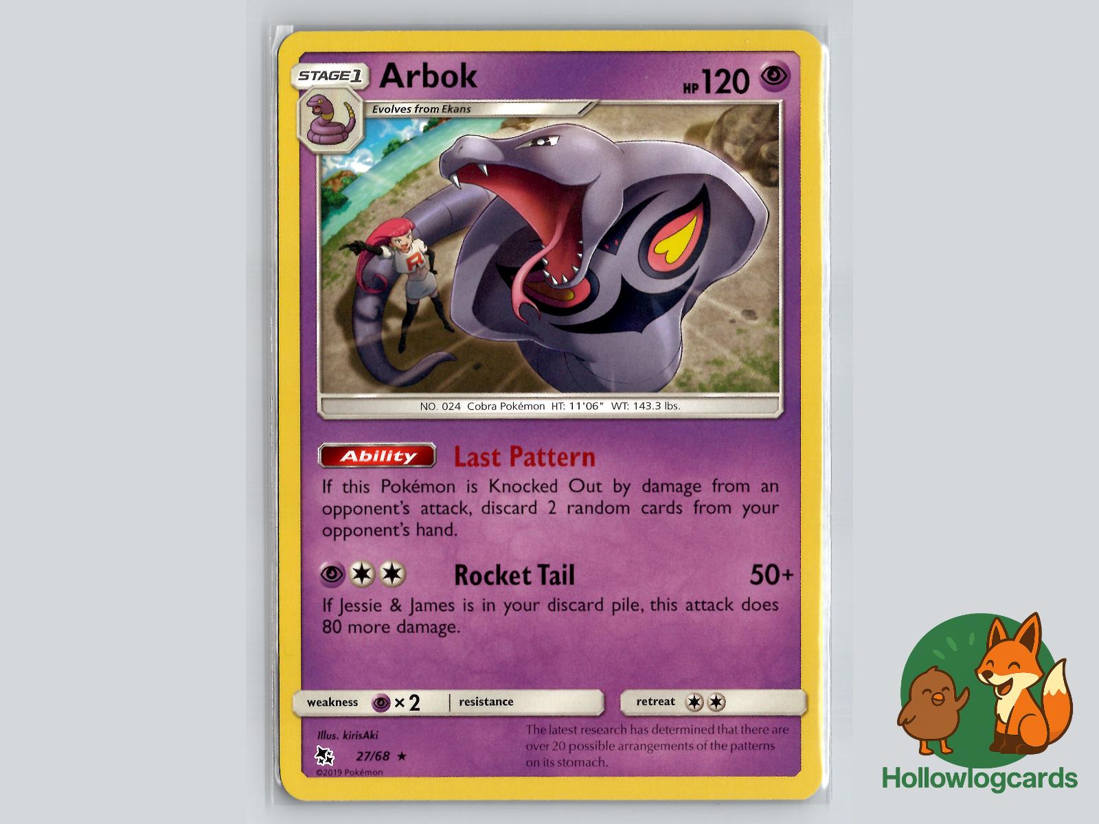 Arbok (27/68) - Hidden Fates Pokémon Card