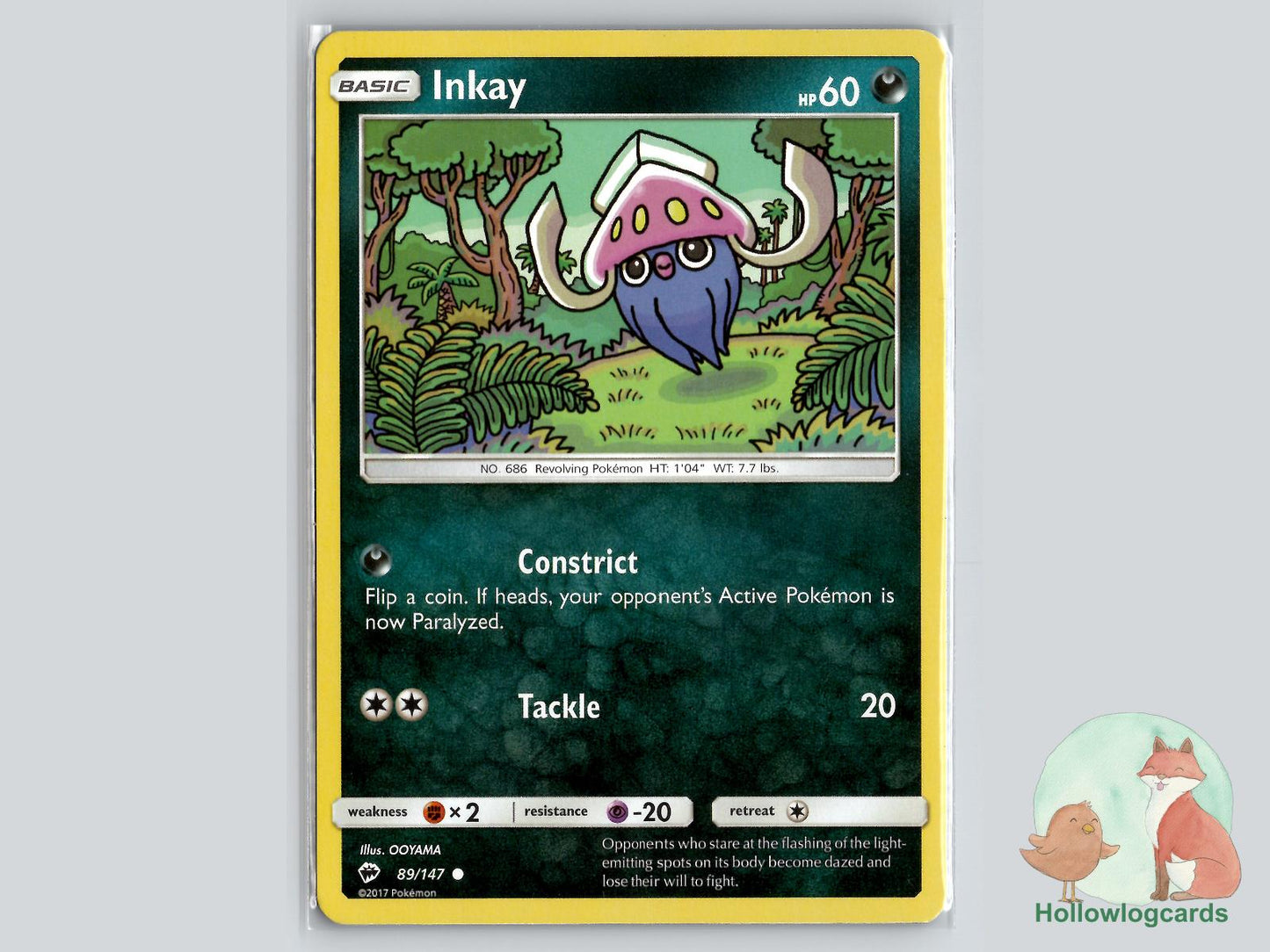 Inkay (89/147) - Burning Shadows Pokémon Card