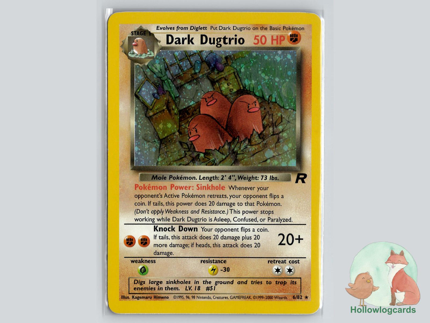 Dark Dugtrio (6/82) - Team Rocket Pokémon Card