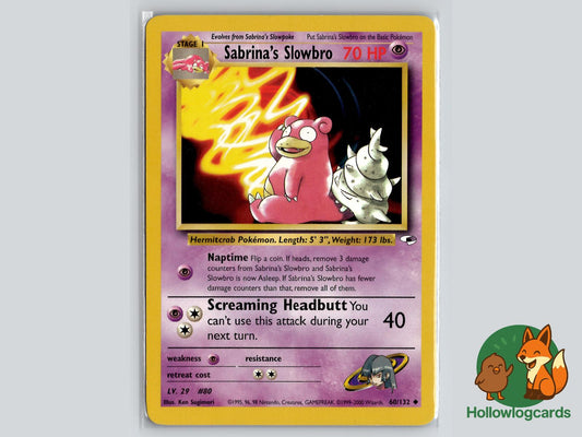 Sabrina's Slowbro (60/132) - Gym Heroes Pokémon Card