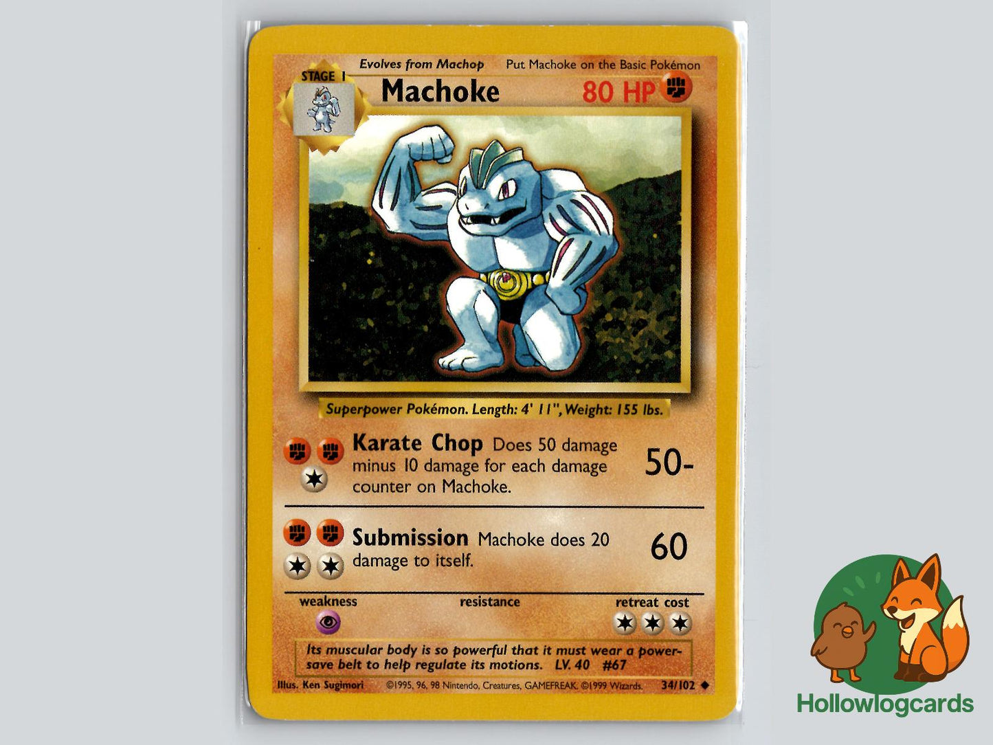 Machoke (34/102) - Base Pokémon Card