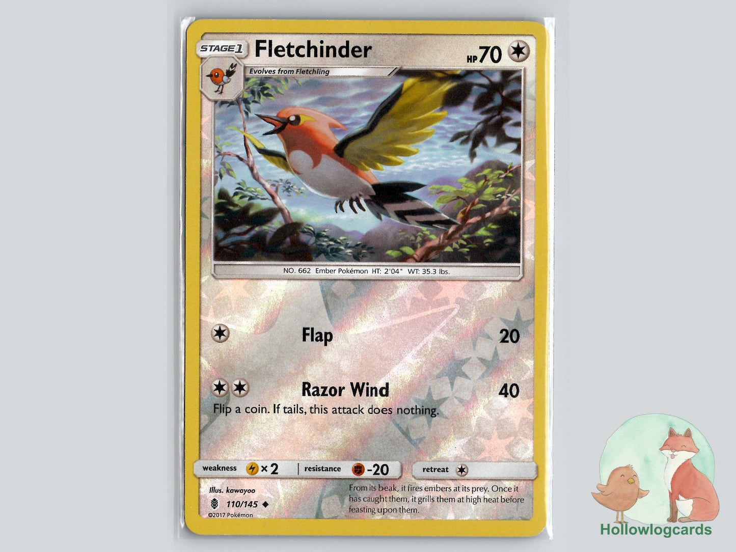 Fletchinder (110/145) - Guardians Rising Pokémon Card