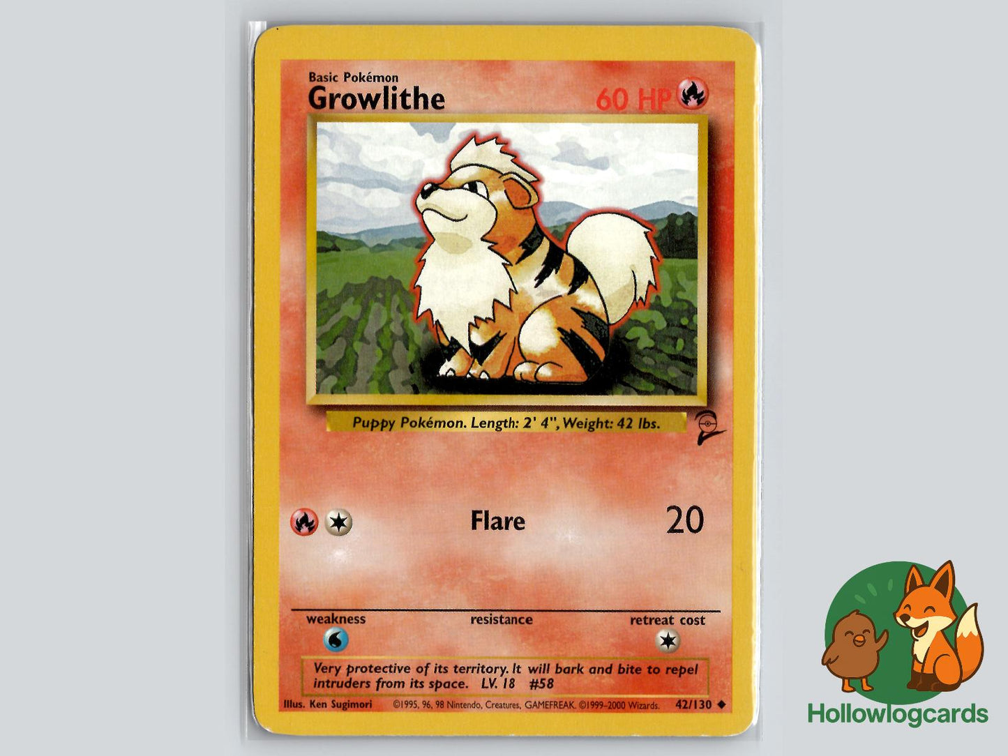 Growlithe (42/130) - Base Set 2 Pokémon Card