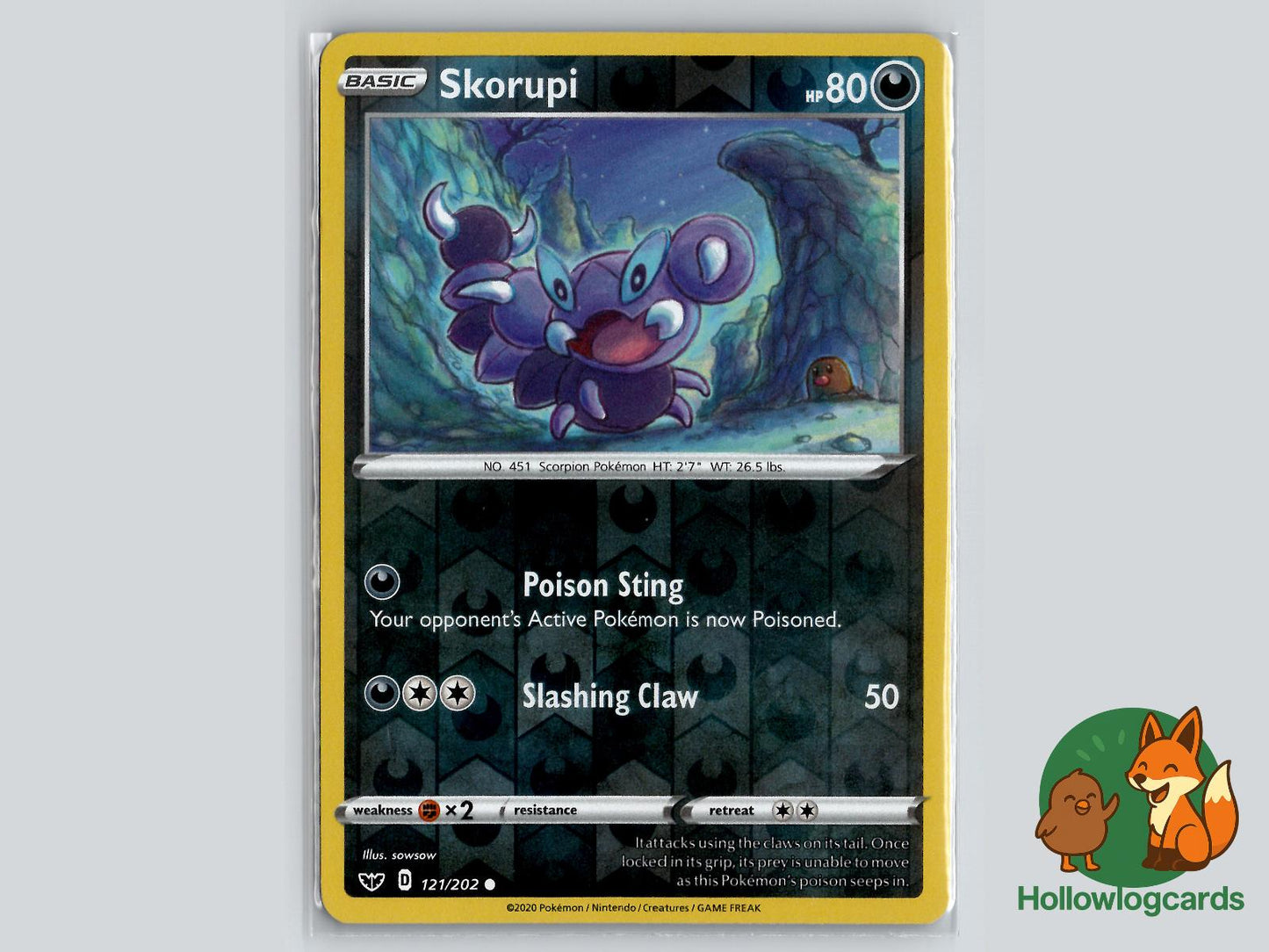 Skorupi (121/202) - Sword & Shield Pokémon Card