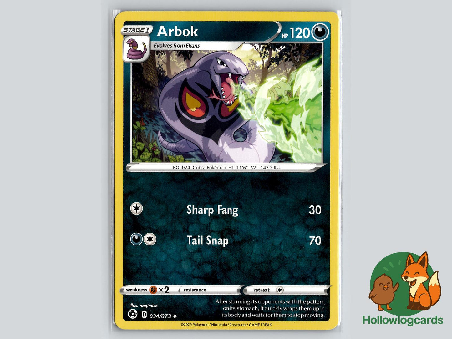 Arbok (034/073) - Champion's Path Pokémon Card