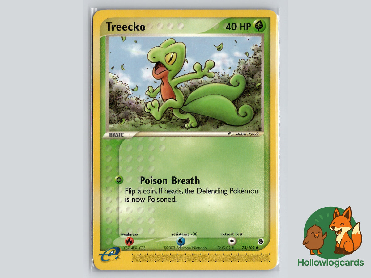 Treecko (75/109) - Ruby and Sapphire - e-Reader – Hollowlog Cards