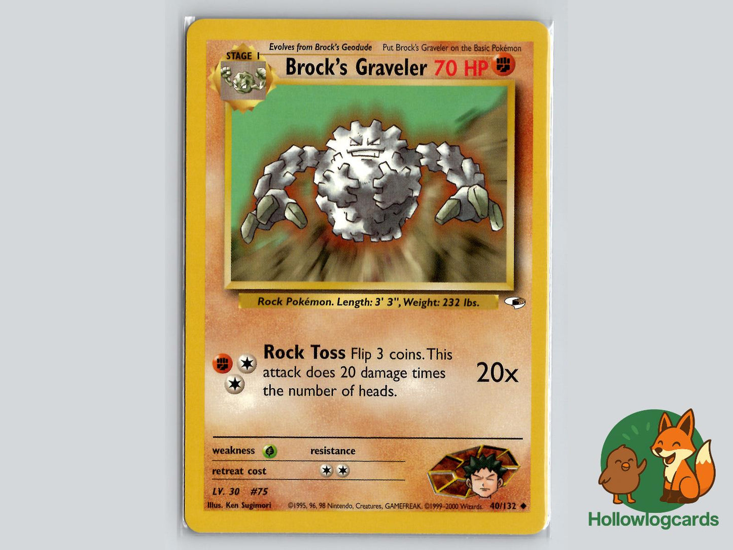 Brock's Graveler (40/132) - Gym Heroes Pokémon Card