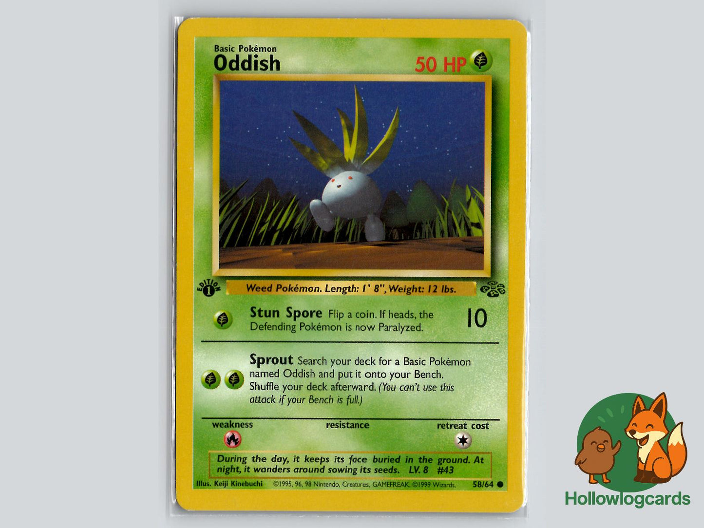 1st Edition Oddish (58/64) - Jungle Pokémon Card