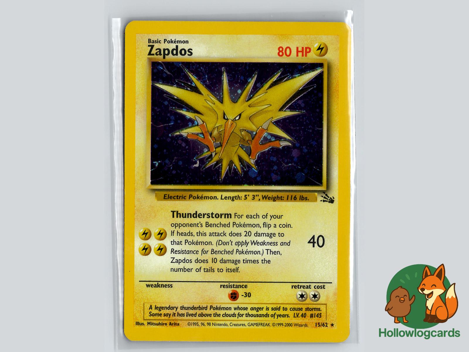 Zapdos (15/62) - Fossil Pokémon Card