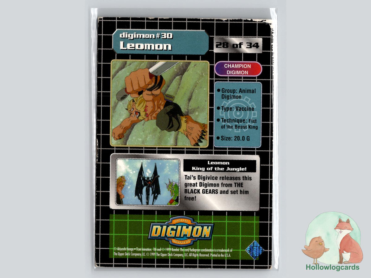 Leomon #30 (28/34) Exclusive Preview Stamped - 1999 Upper Deck Digimon