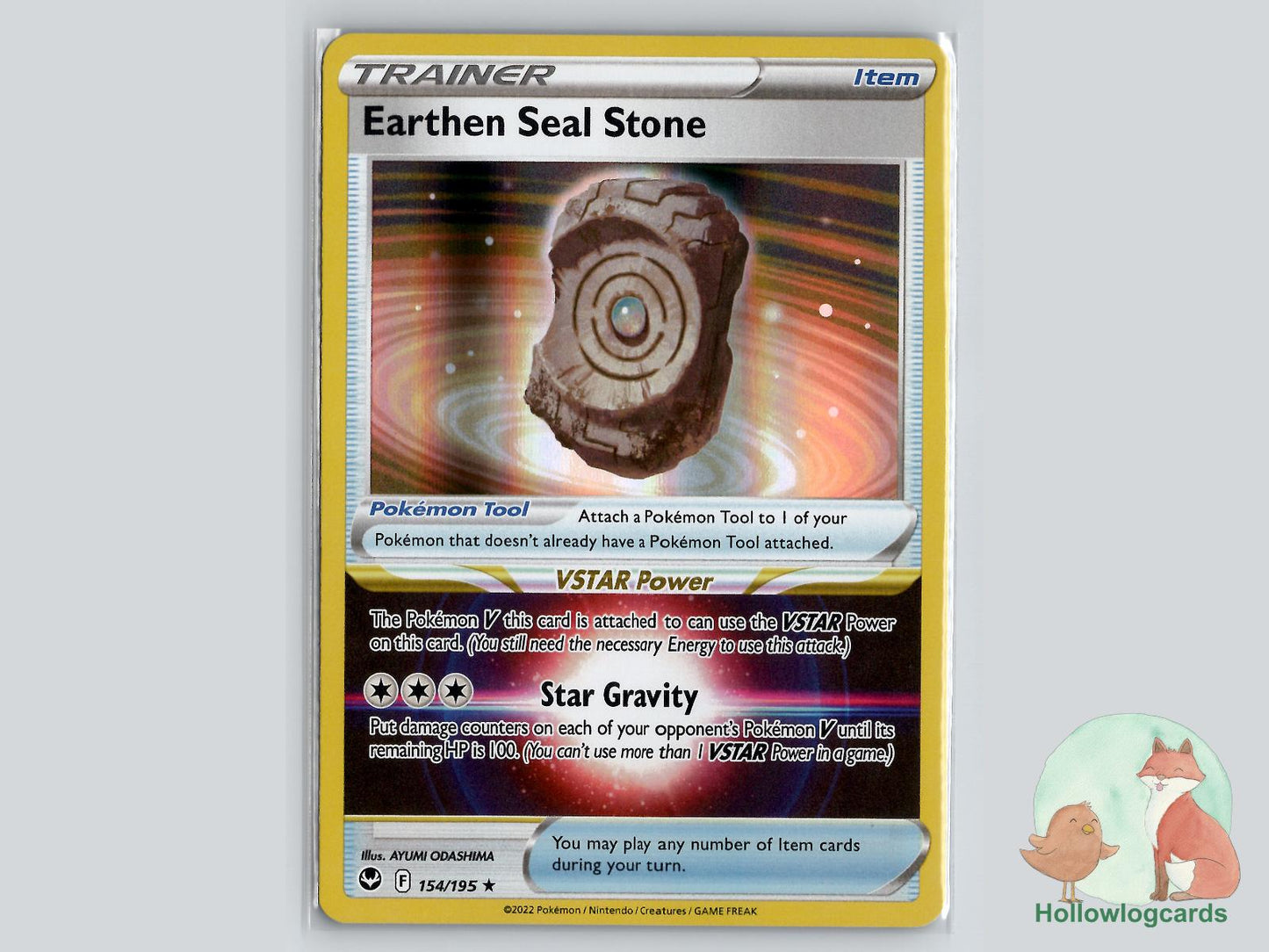 Earthen Seal Stone (154/195) - Silver Tempest Pokémon Card
