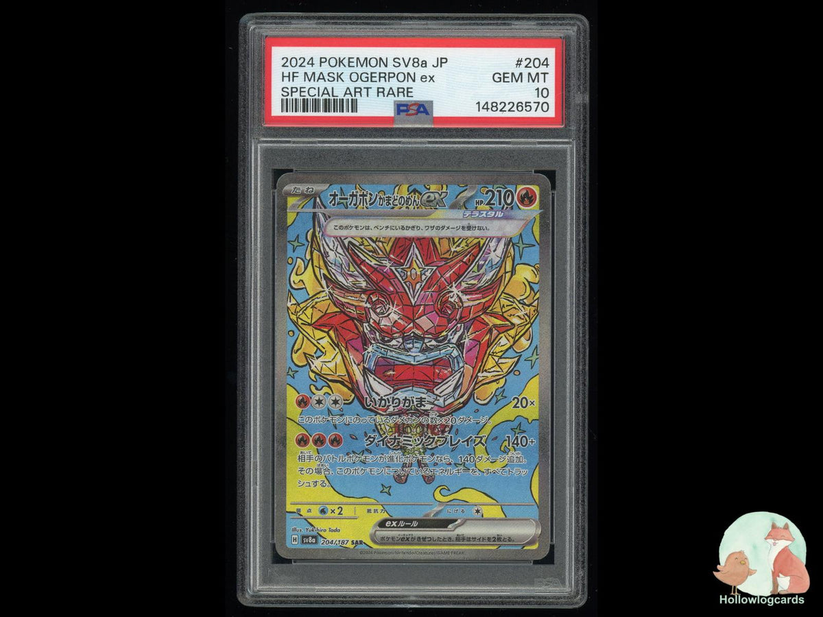 Graded Hearthflame Mask Ogerpon EX (204/187) Pokémon Card