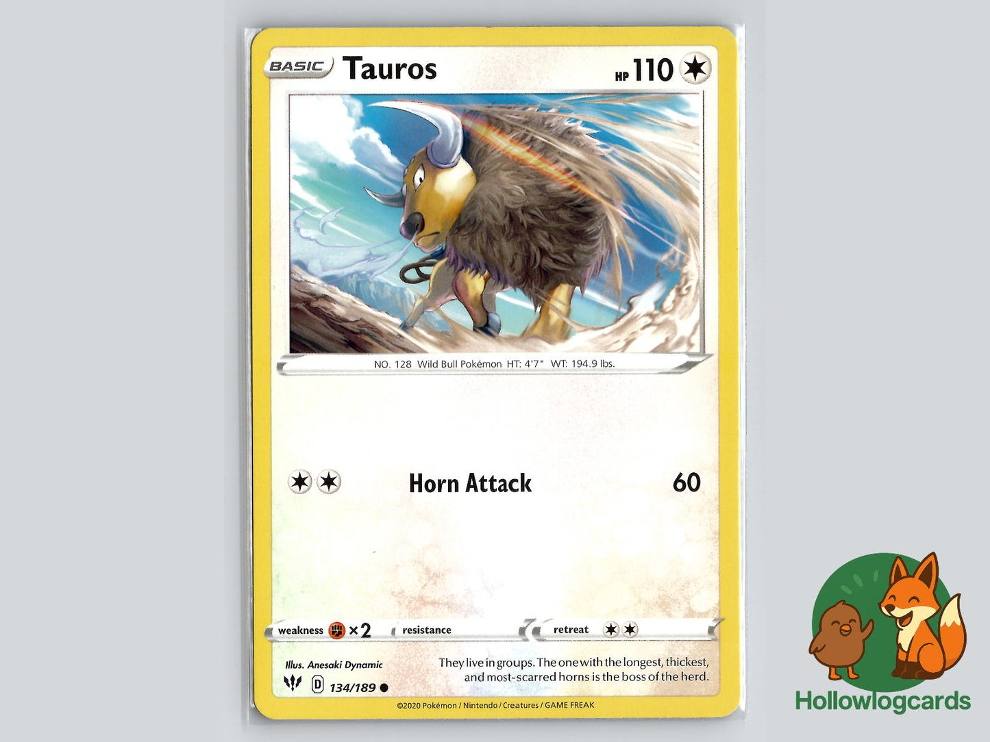 Tauros (134/189) - Darkness Ablaze Pokémon Card