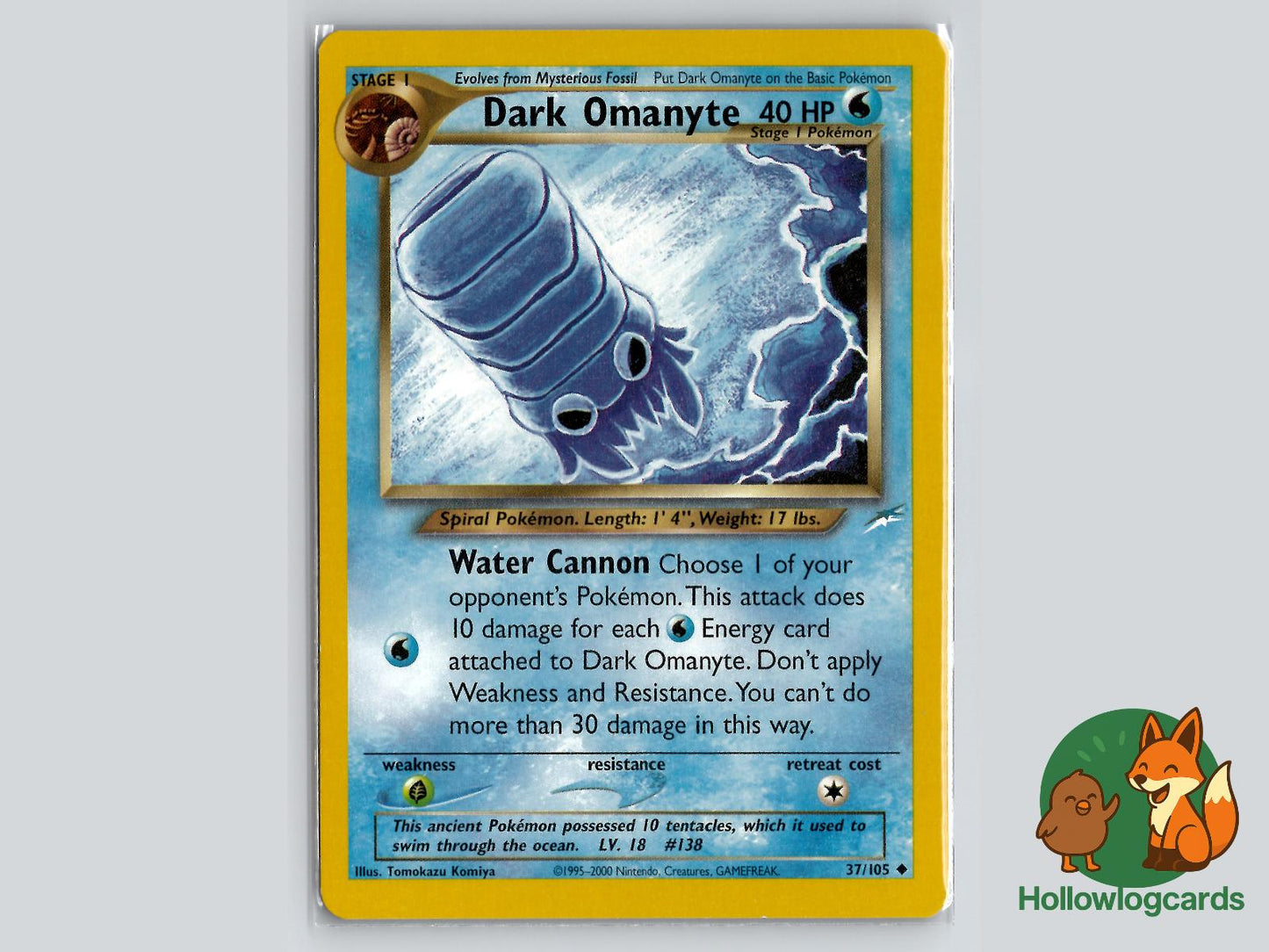 Dark Omanyte (37/105) - Neo Destiny Pokémon Card