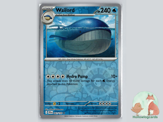 Wailord (041/159) - Journey Together Pokémon Card