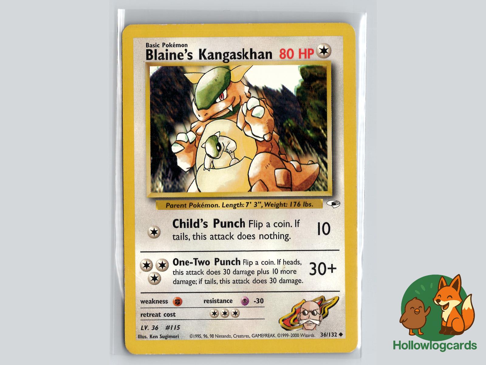 Blaine's Kangaskhan (36/132) - Gym Heroes Pokémon Card