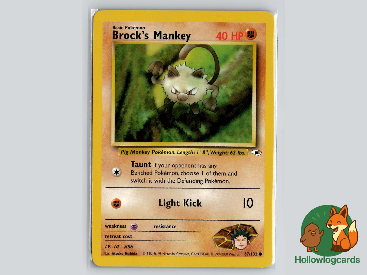 Brock's Mankey (67/132) - Gym Heroes Pokémon Card