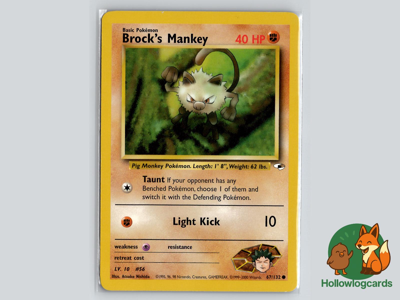 Brock's Mankey (67/132) - Gym Heroes Pokémon Card