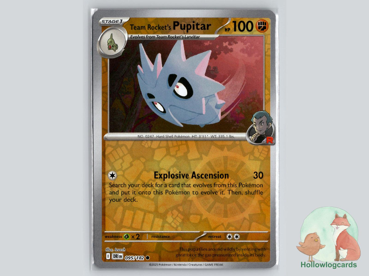 Team Rocket's Pupitar (095/182) - Destined Rivals Pokémon Card