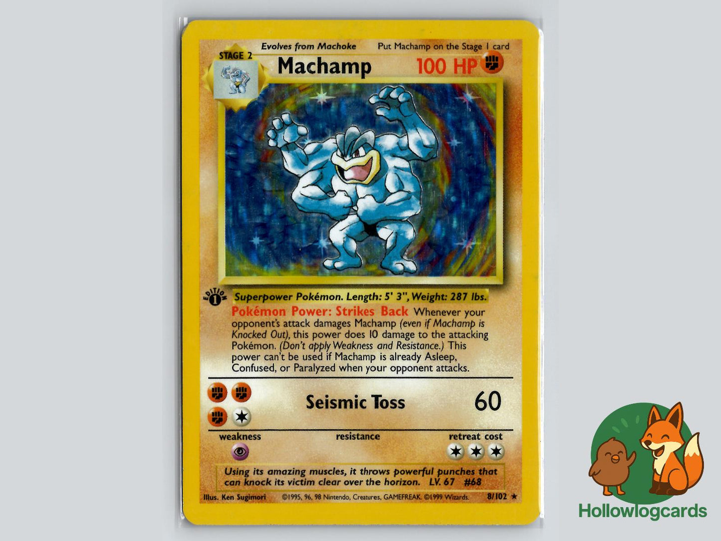 1st Edition Machamp (8/102) - Base Pokémon Card