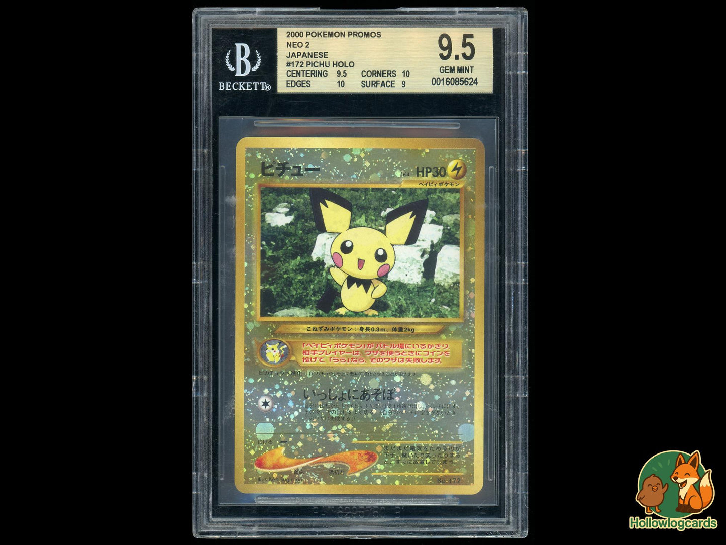 Graded Pichu Holo (172) - Neo 2 Promos Pokémon Card