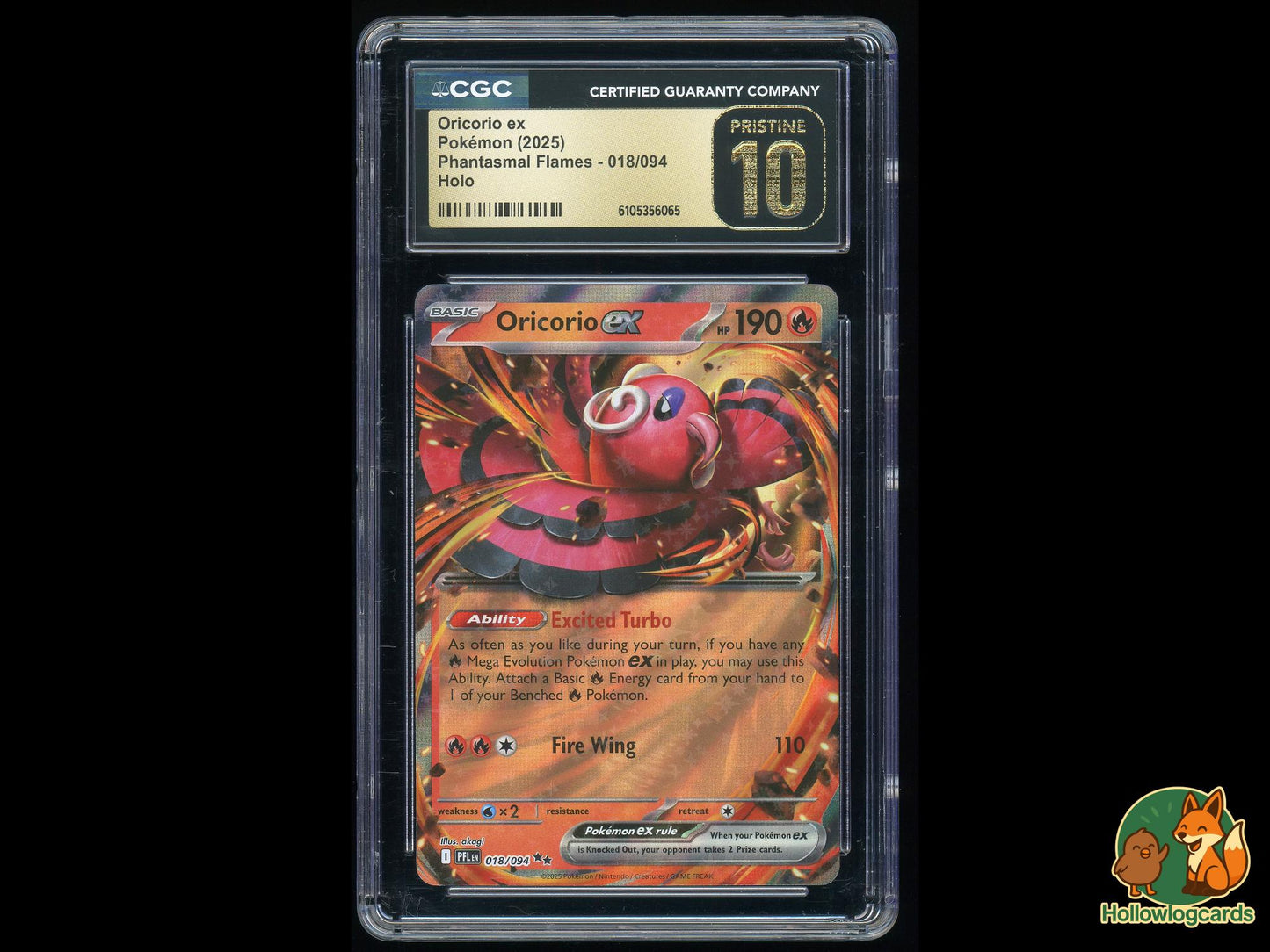 Graded Oricorio EX (018/094) Phantasmal Flames - CGC PRISTINE 10
